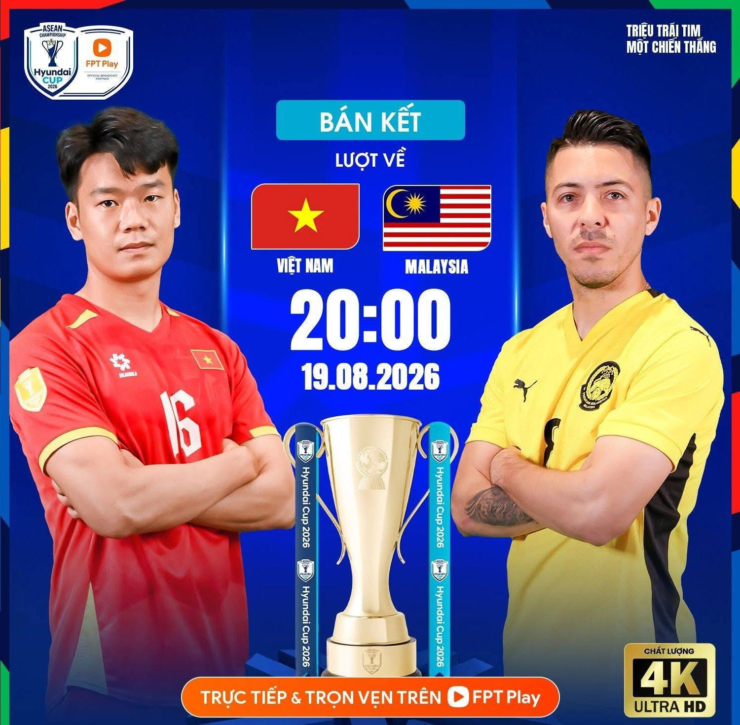 Link xem trực tiếp Việt Nam và Malaysia, bán kết lượt về ASEAN Cup 2026

